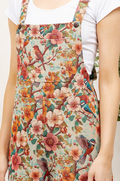 Cherry Flower Print Overall