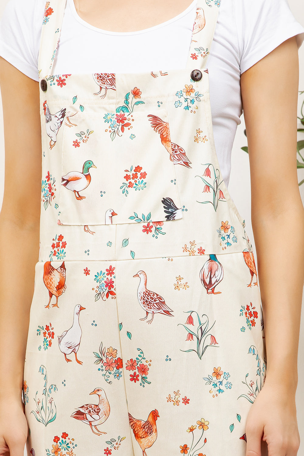 Variety Of Farm Birds Print Overall