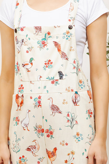 Variety Of Farm Birds Print Overall