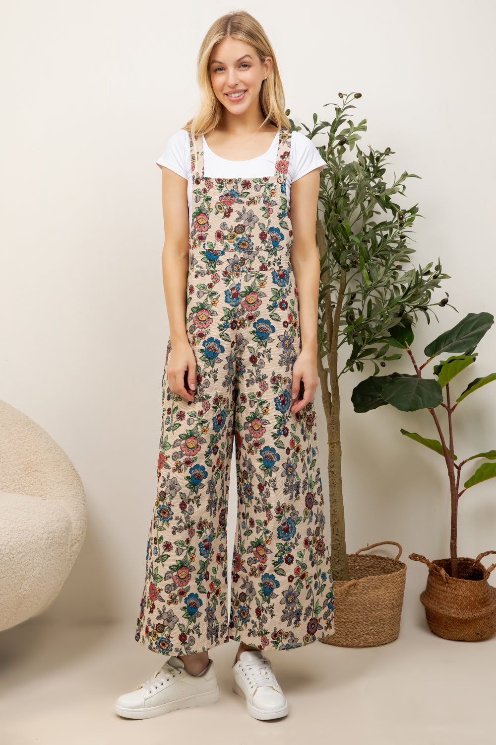 Floral Print Overall