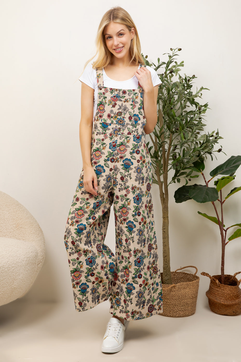 Floral Print Overall