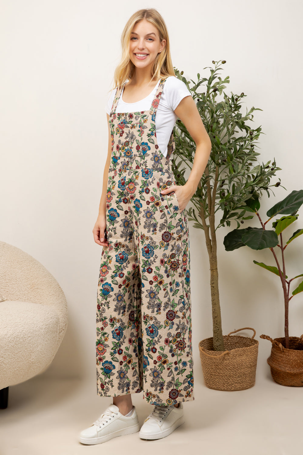 Floral Print Overall