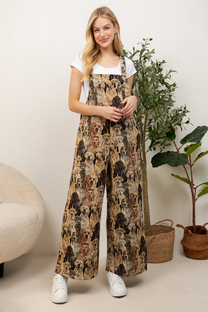 Seamless Dog Print Overall