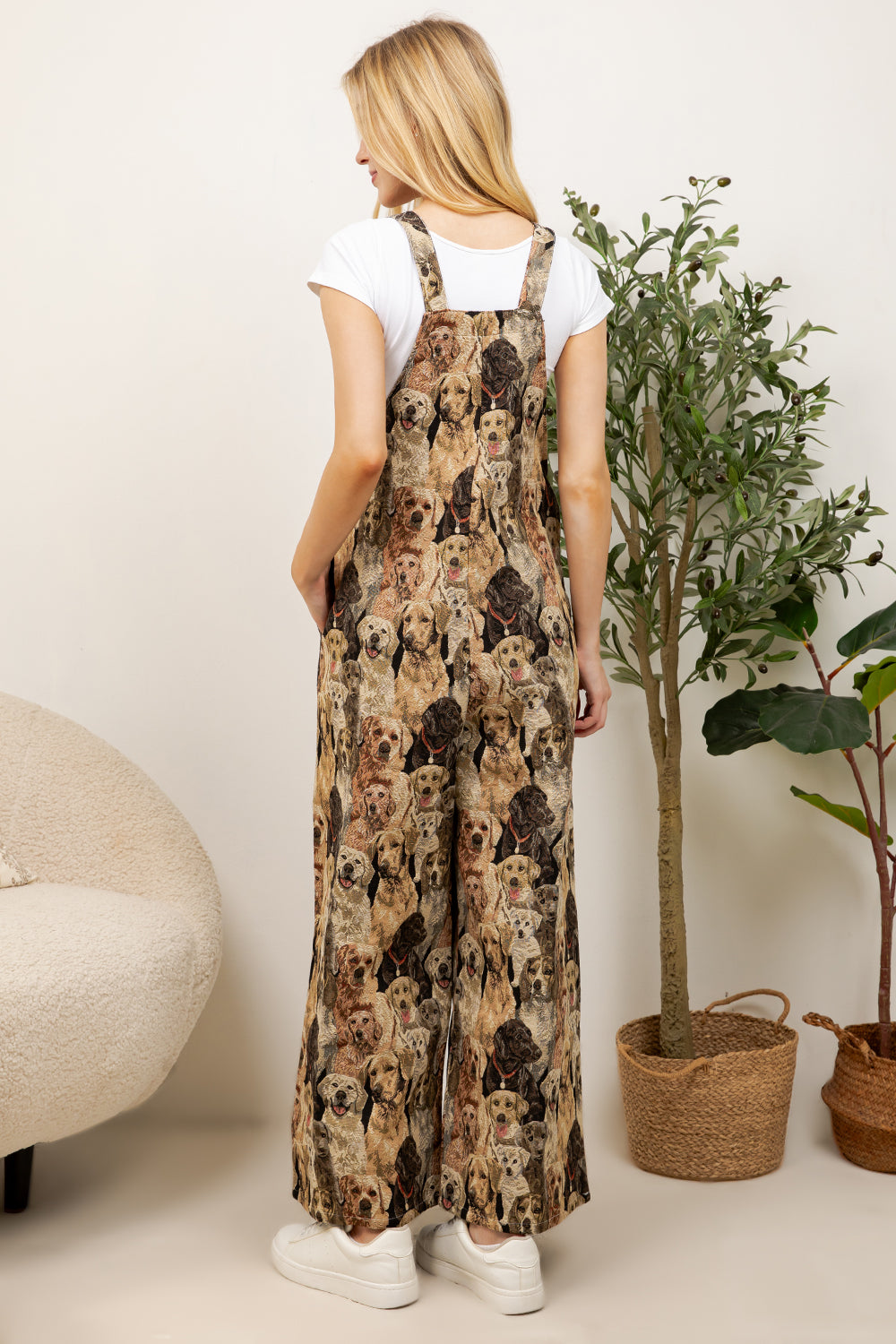 Seamless Dog Print Overall