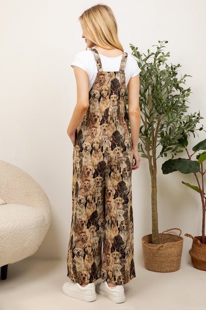 Seamless Dog Print Overall