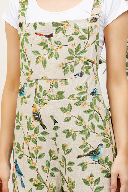 Bird In a Tree Branch Print Overall