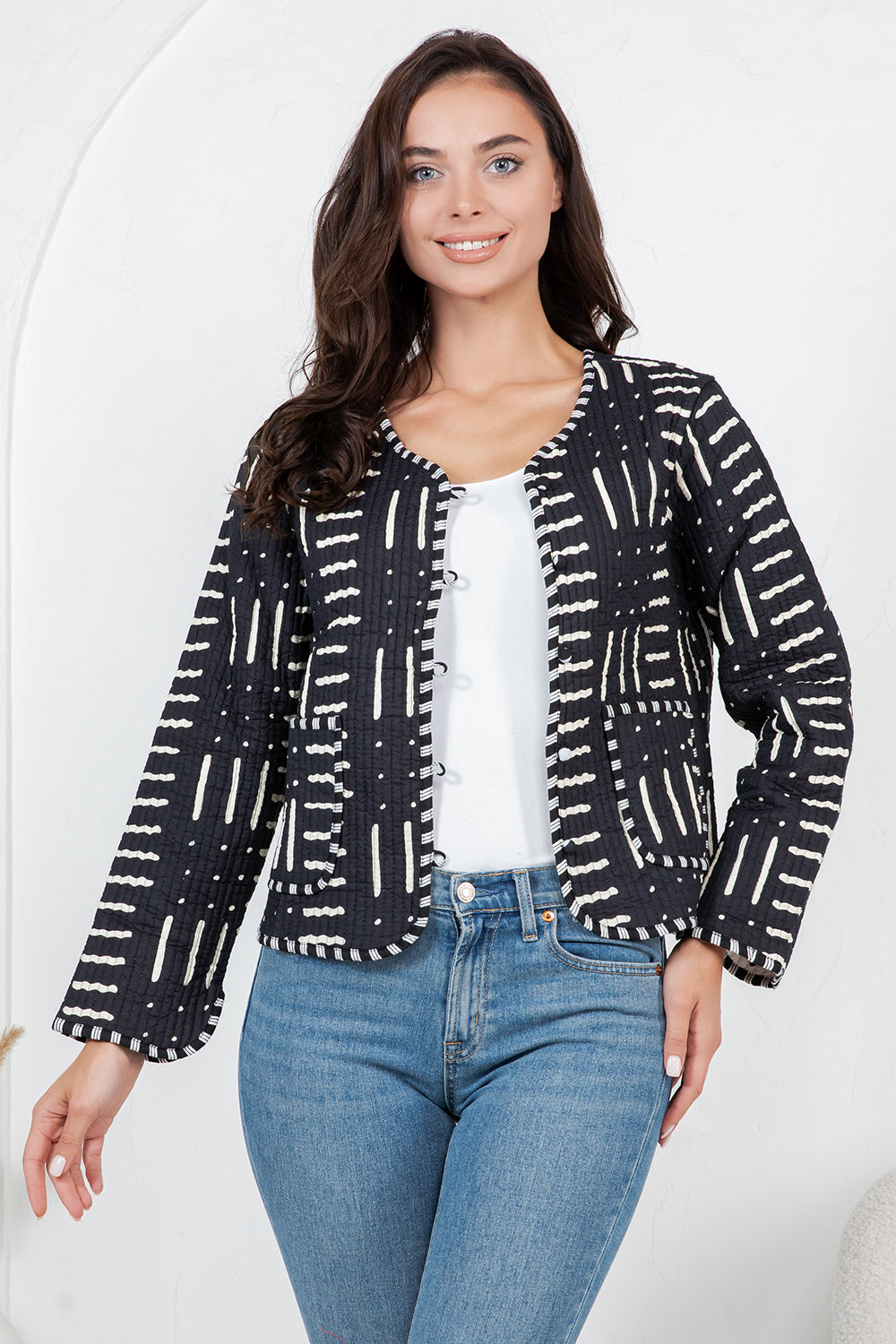 Reversible Quilted Jacket - B/W