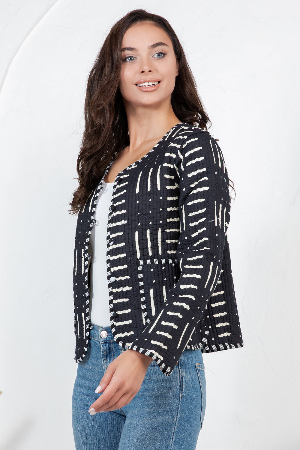 Reversible Quilted Jacket - B/W