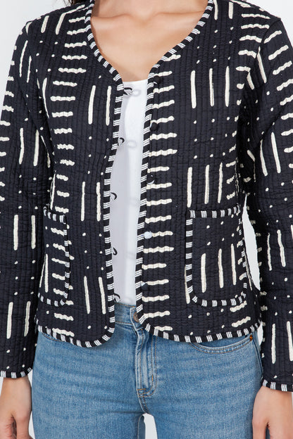 Reversible Quilted Jacket - B/W
