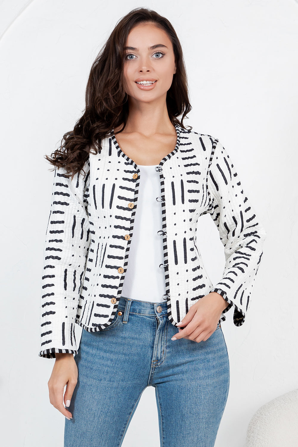 Reversible Quilted Jacket - B/W