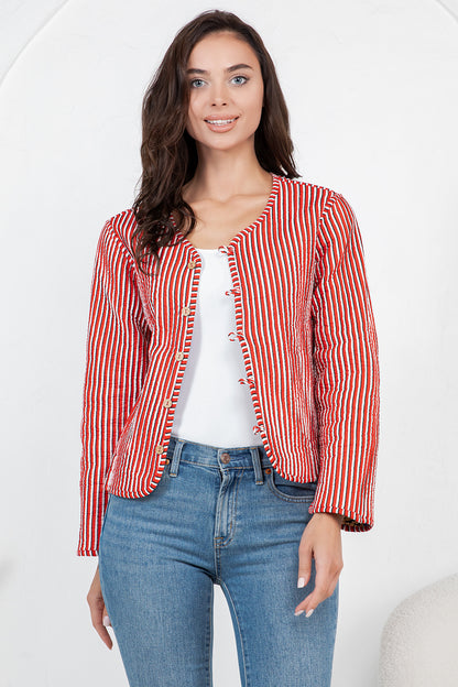 Tiger Reversible Quilted Jacket - Red