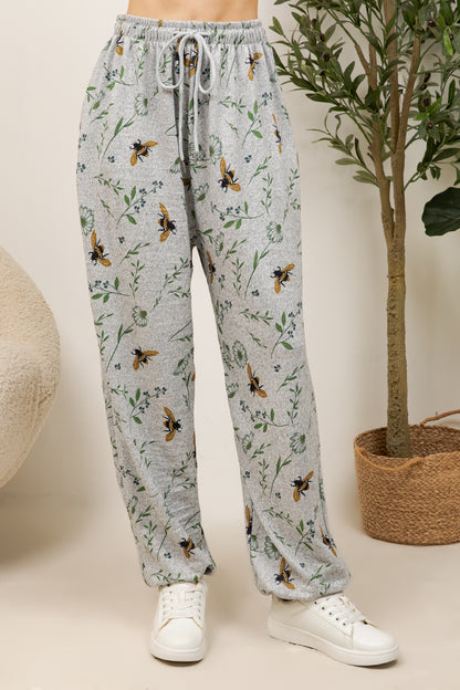 Floral Bee Jogger Pant