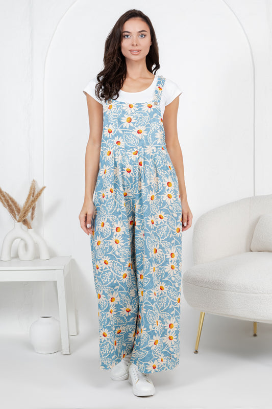 Flower Print Overall