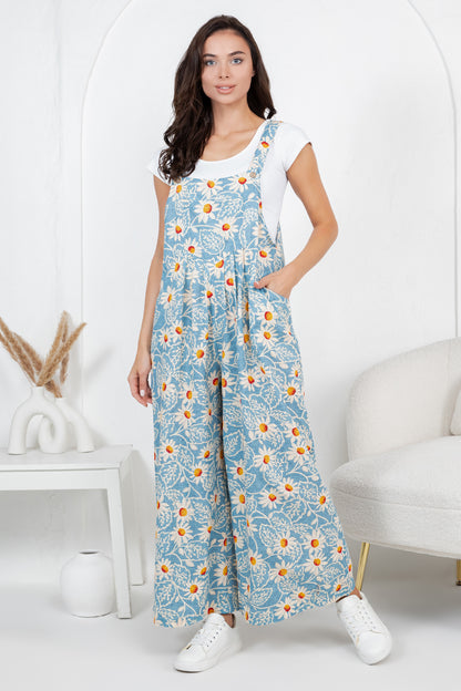Flower Print Overall
