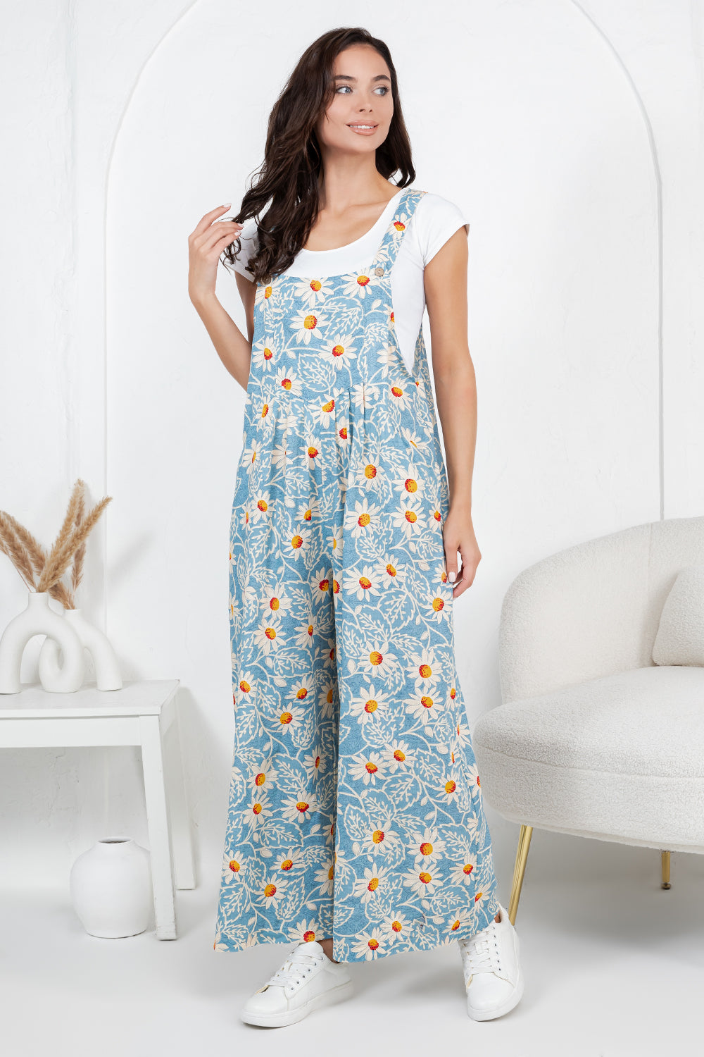 Flower Print Overall