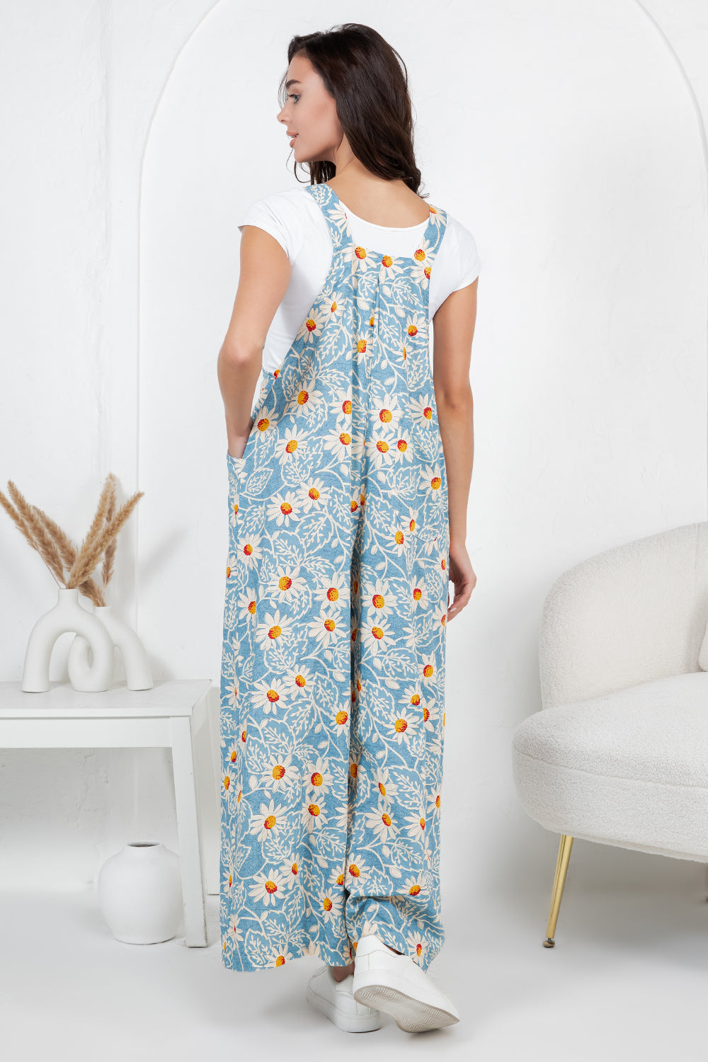 Flower Print Overall