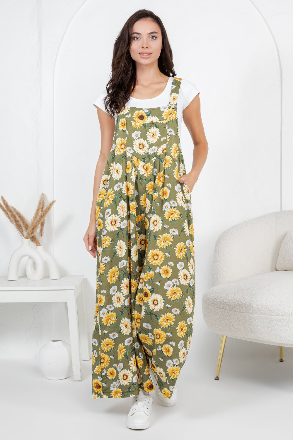 Flower Print Overall