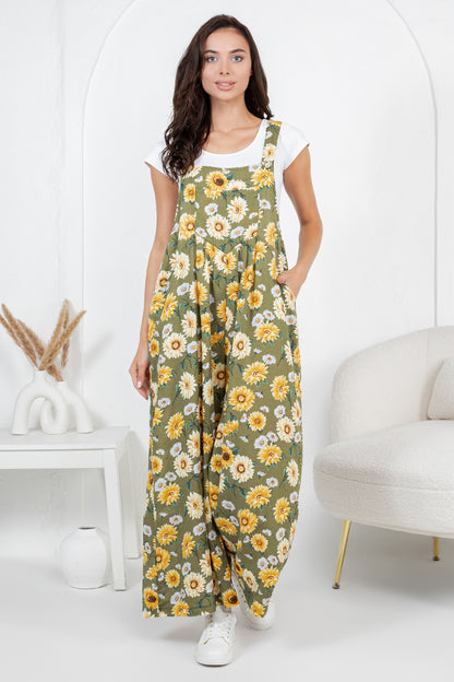 Flower Print Overall