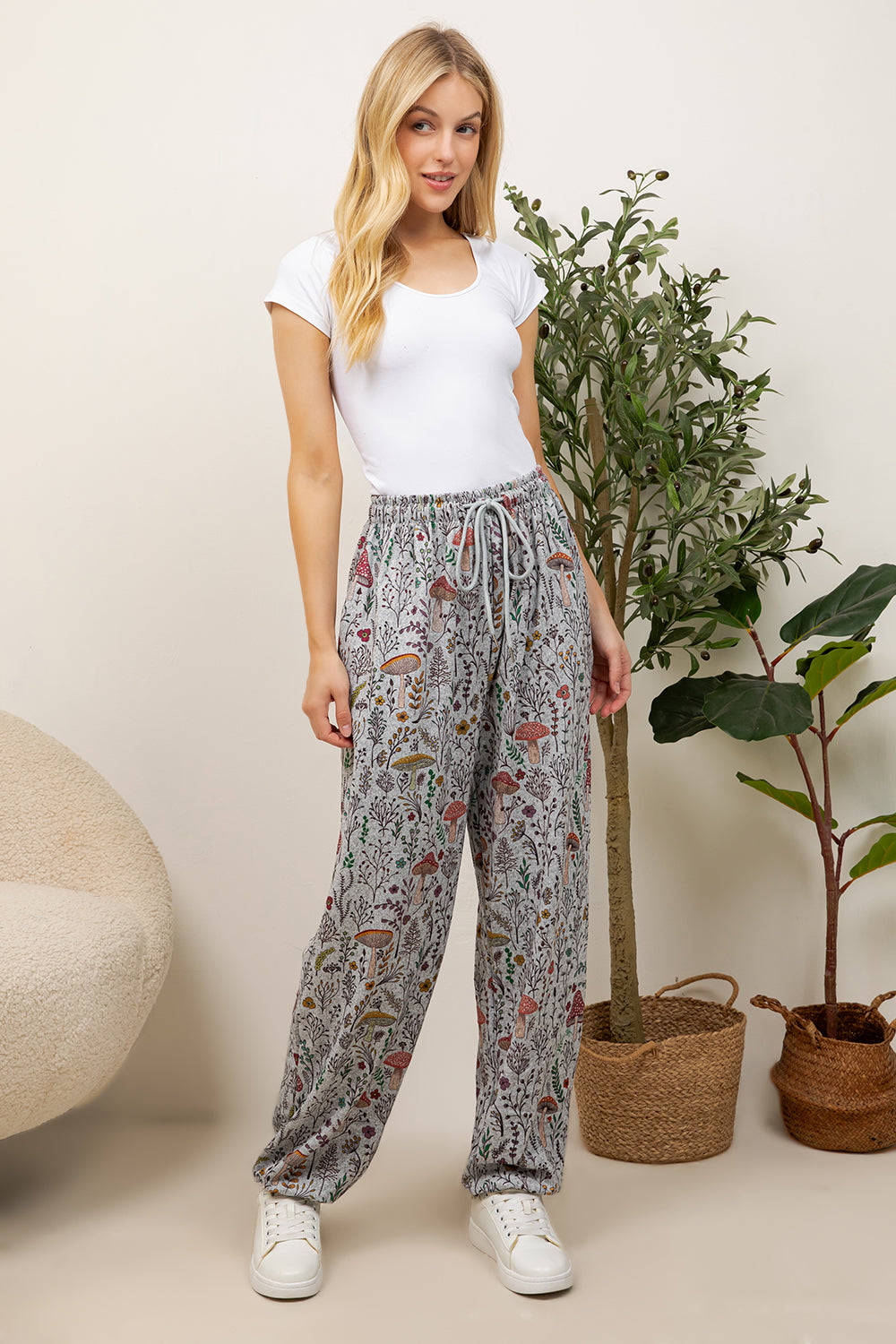 Floral Mushroom Jogger Pant
