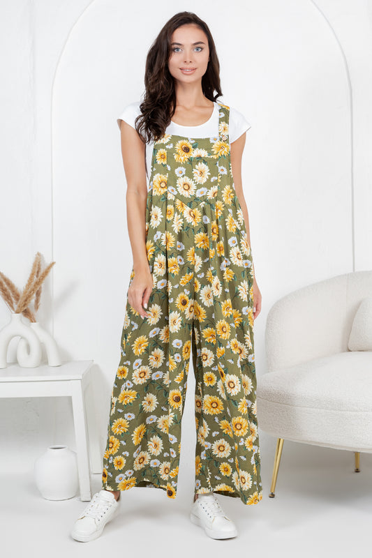 Flower Print Overall
