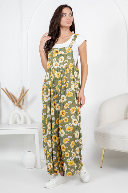 Flower Print Overall