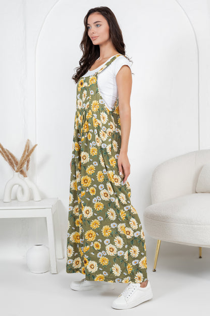 Flower Print Overall