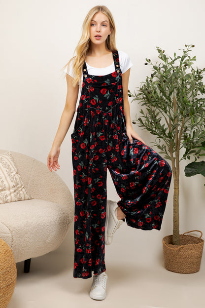 VINTAGE ROSE VELVET OVERALL