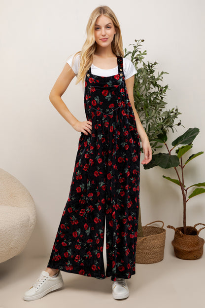 VINTAGE ROSE VELVET OVERALL