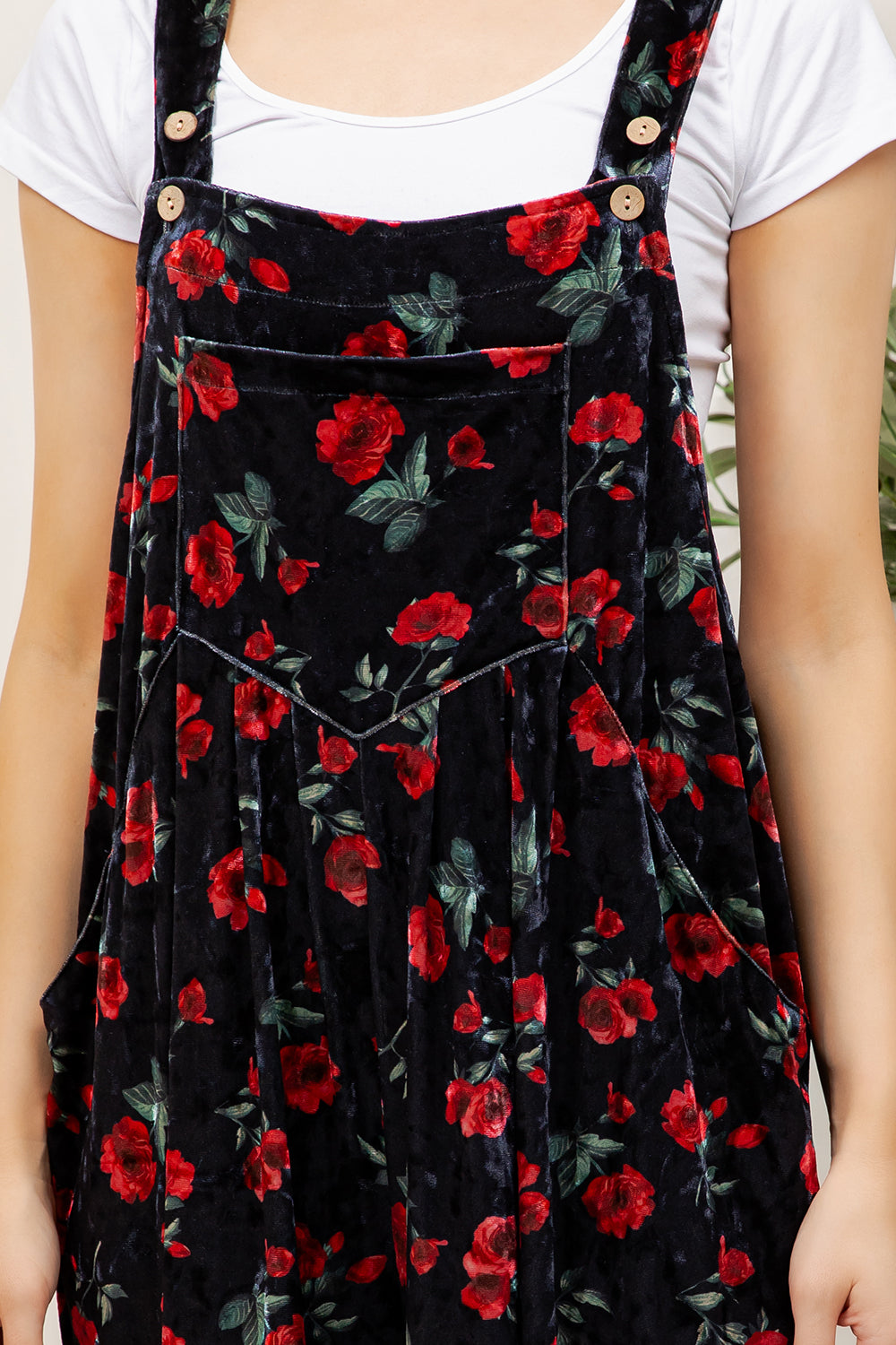 VINTAGE ROSE VELVET OVERALL
