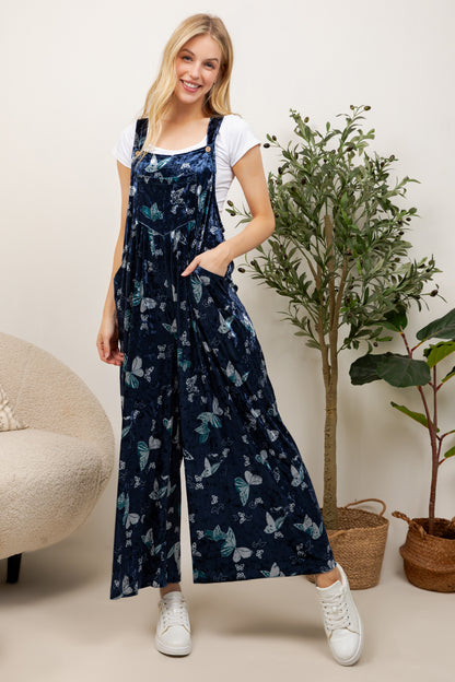 VINTAGE BUTTERFLY VELVET OVERALL