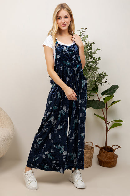 VINTAGE BUTTERFLY VELVET OVERALL