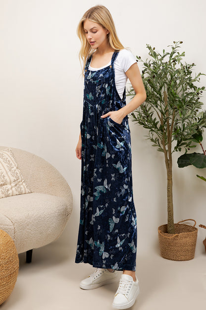VINTAGE BUTTERFLY VELVET OVERALL