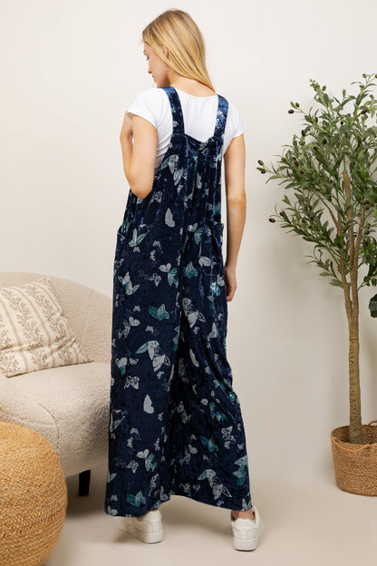VINTAGE BUTTERFLY VELVET OVERALL