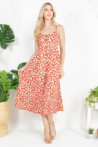 Pink Cherry Cami Dress