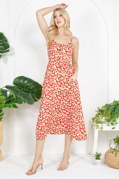 Pink Cherry Cami Dress