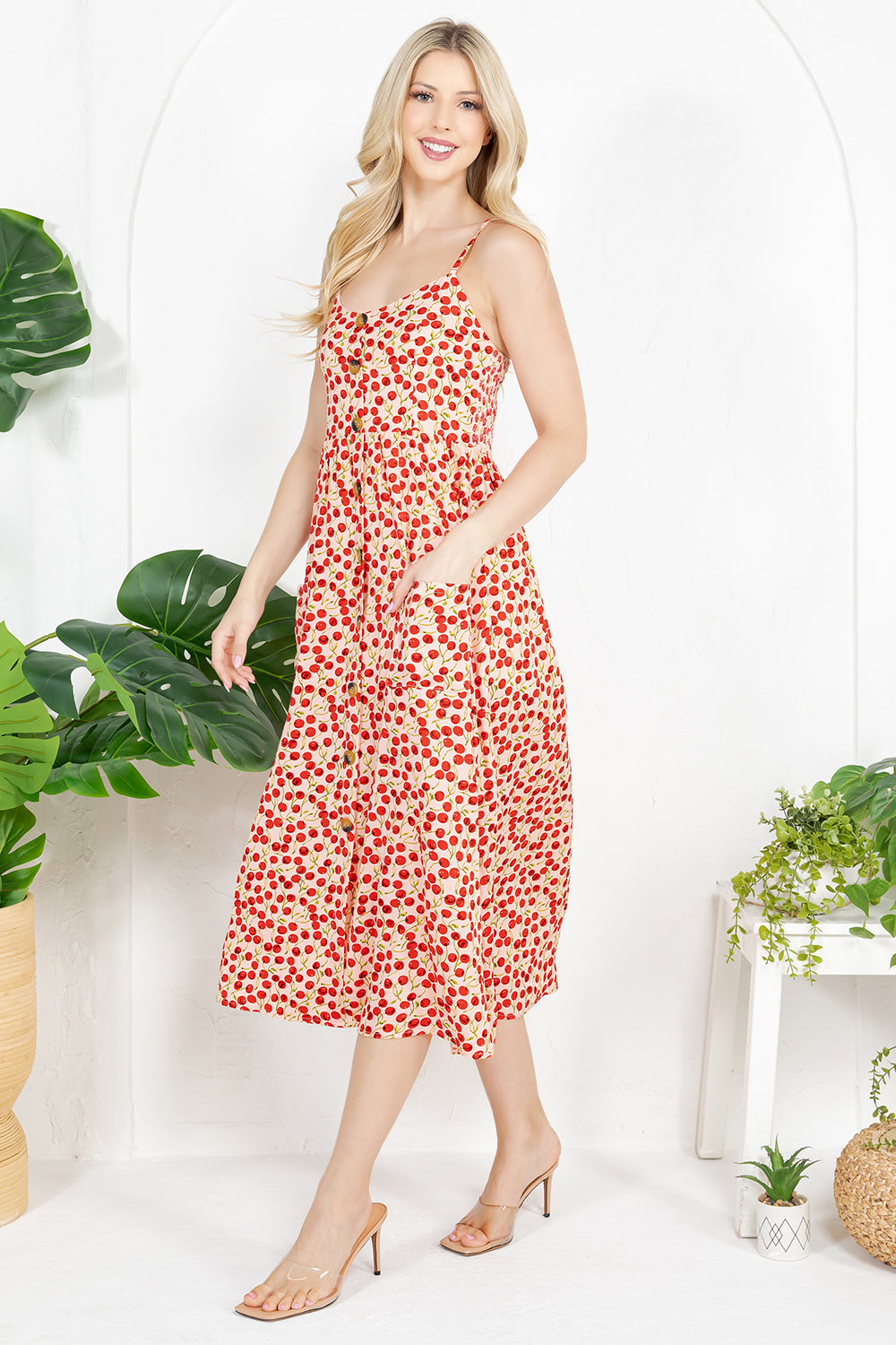 Pink Cherry Cami Dress