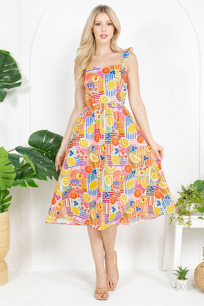 Colorful Fruit Cotton Dress
