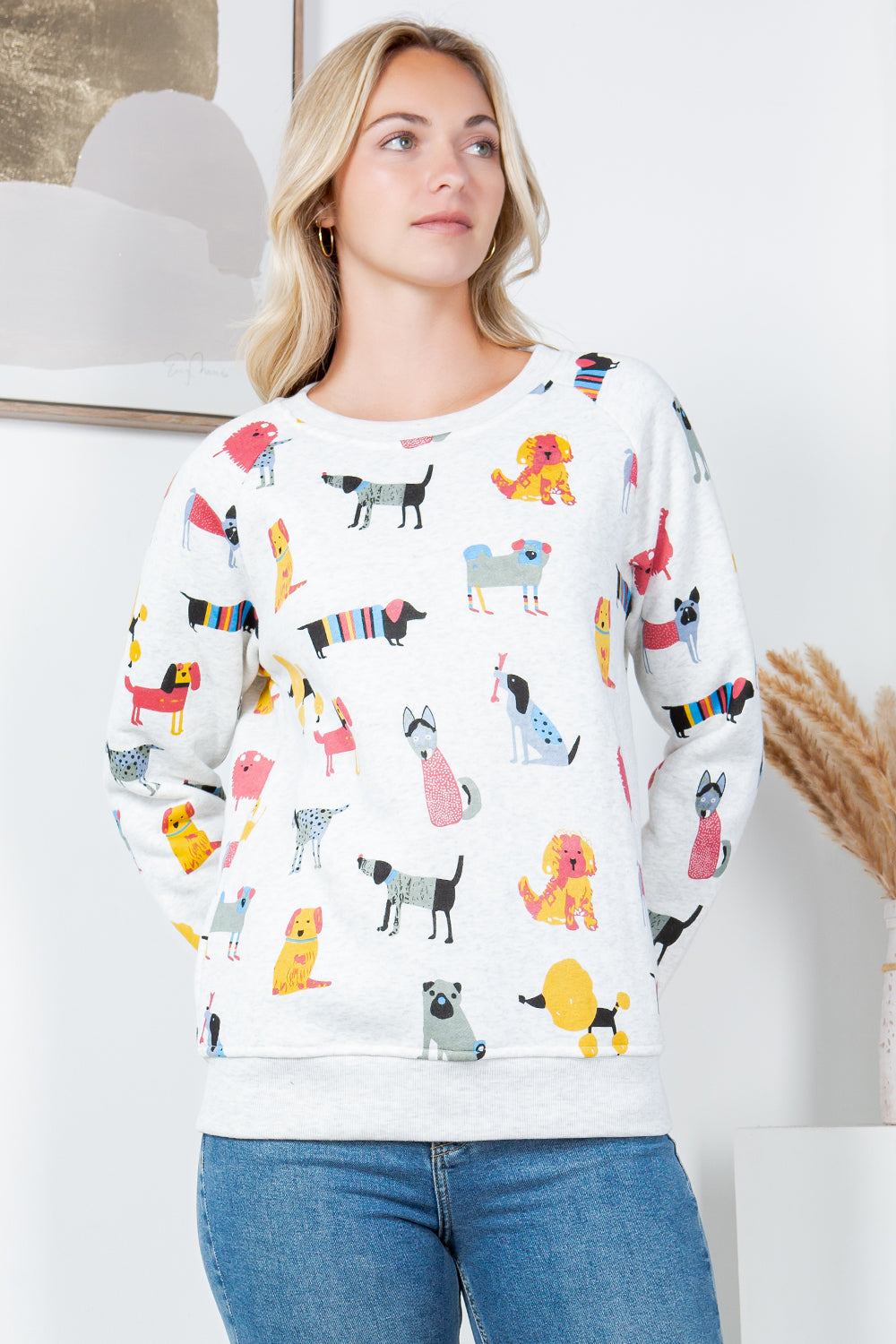 Colorful Dog Fleece Sweatshirt