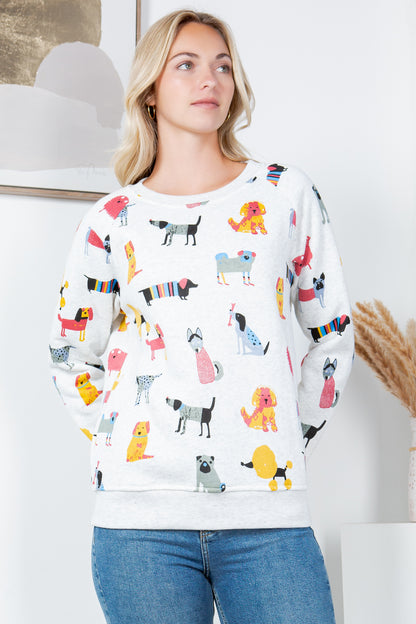 Colorful Dog Fleece Sweatshirt