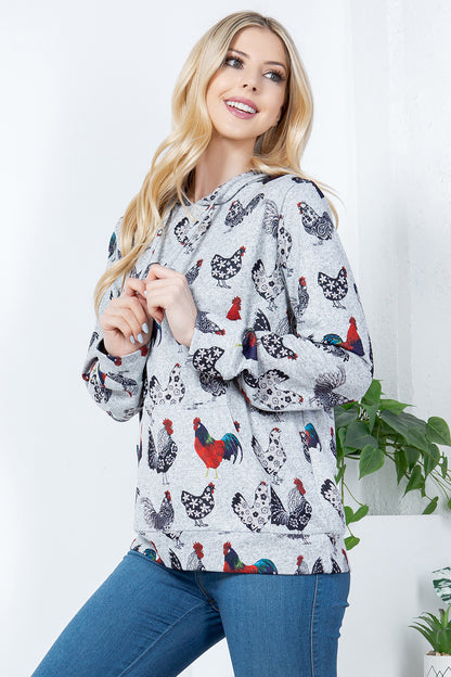 Variety Of Rooster Pullover Hoodie