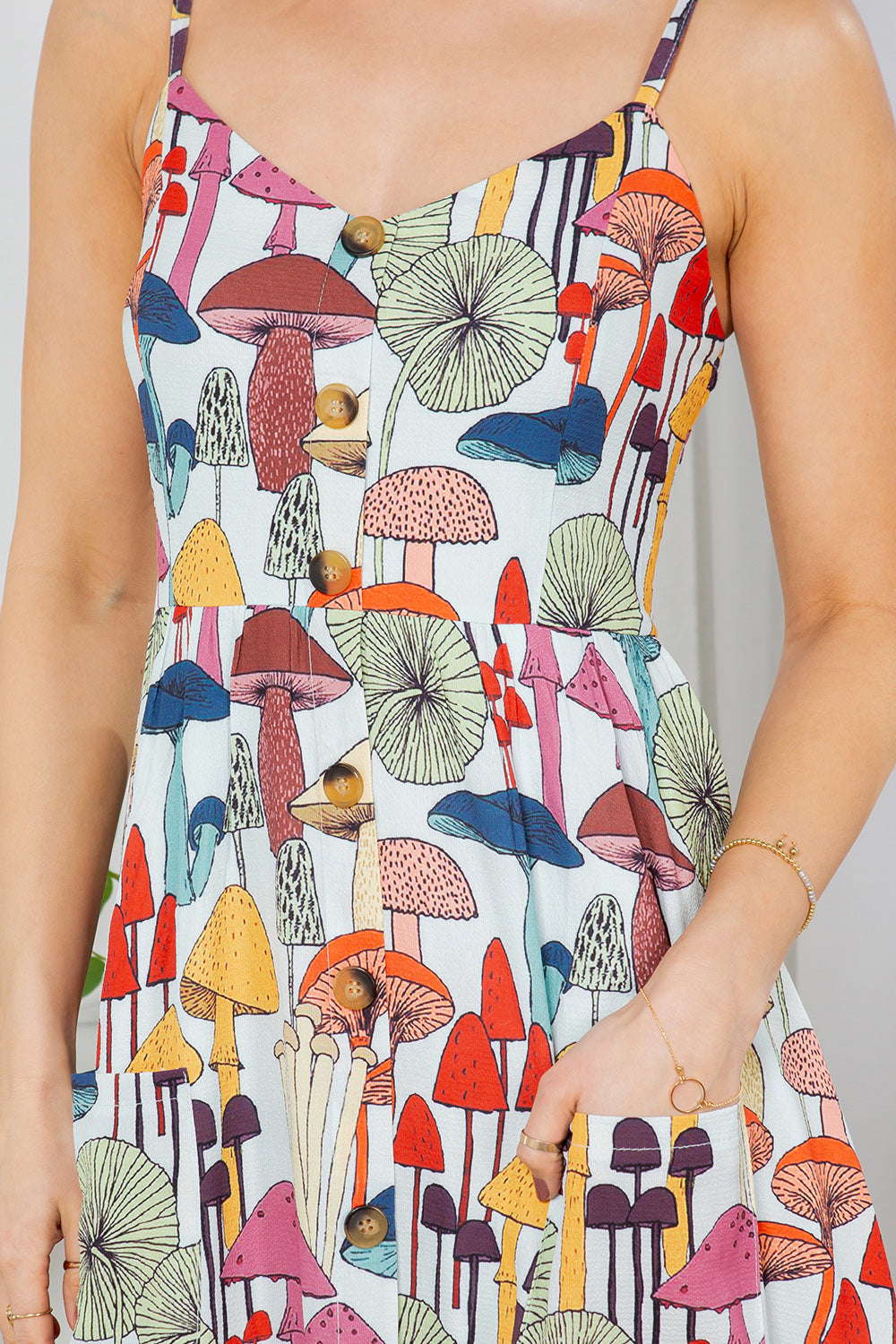 Whimsical Mushroom Cami  Dress