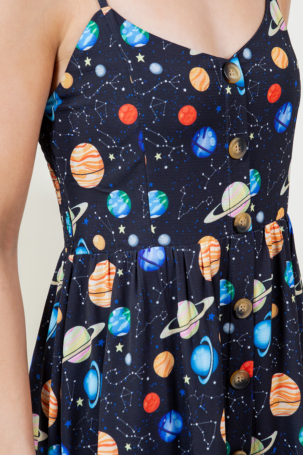 Galaxy print Cami midi Dress