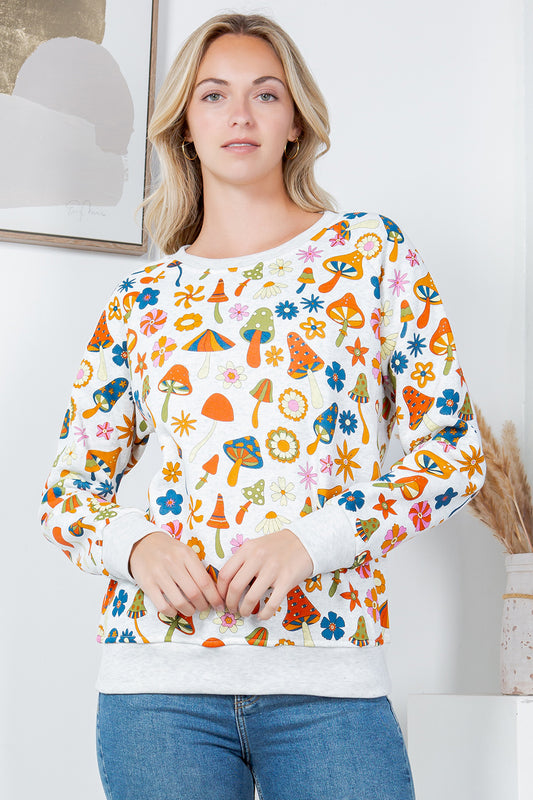 Hippy Mushroom Fleece Sweatshirt