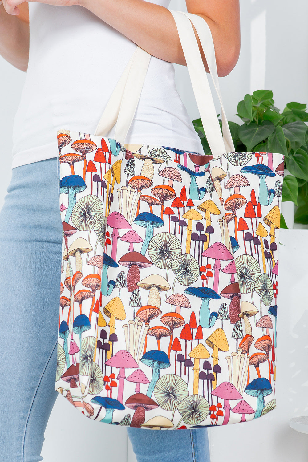 Whimsical Mushroom Canvas Tote Bag