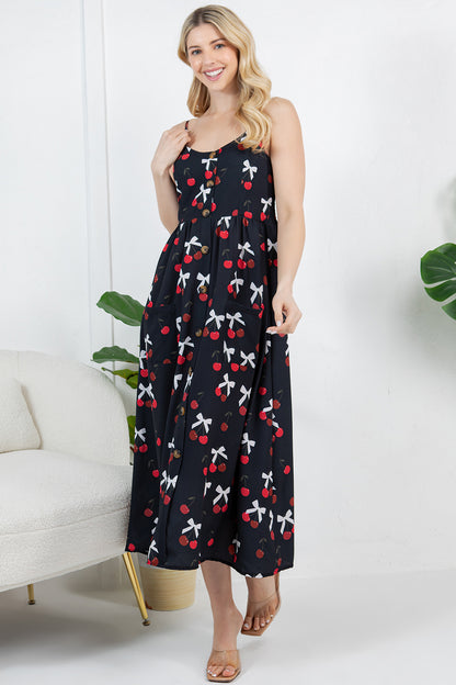 Cherry and Bow print Cami Dress