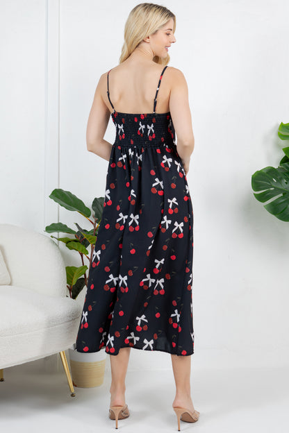 Cherry and Bow print Cami Dress