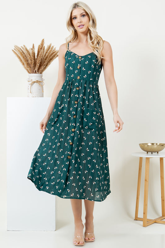 Bees Print Cami Dress