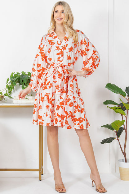 Floral Print Button Down Dress