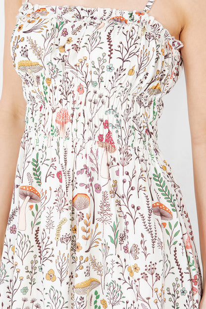 Fungi Garden Print Cami Dress