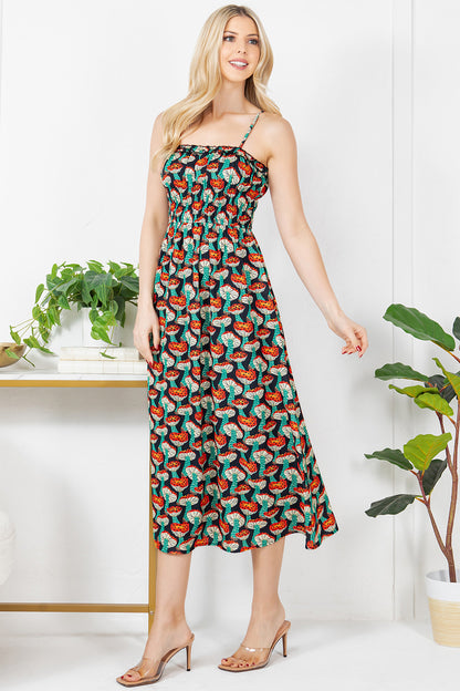 Unique Mushroom Print Cami Dress